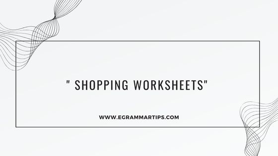 Shopping worksheets